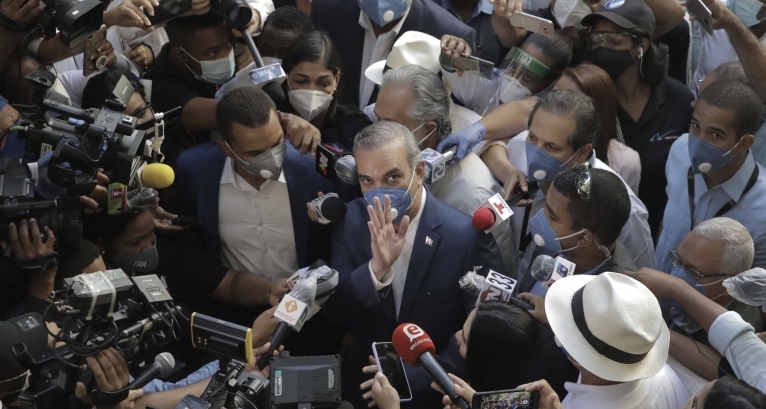 President-elect Luis Abinader on election day. (AP)